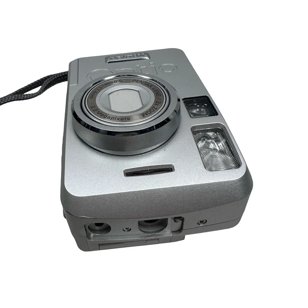 Pentax Optio 33LF Digital Camera 3.2MP 3x Zoom Silver Gray Swivel LCD Bundle